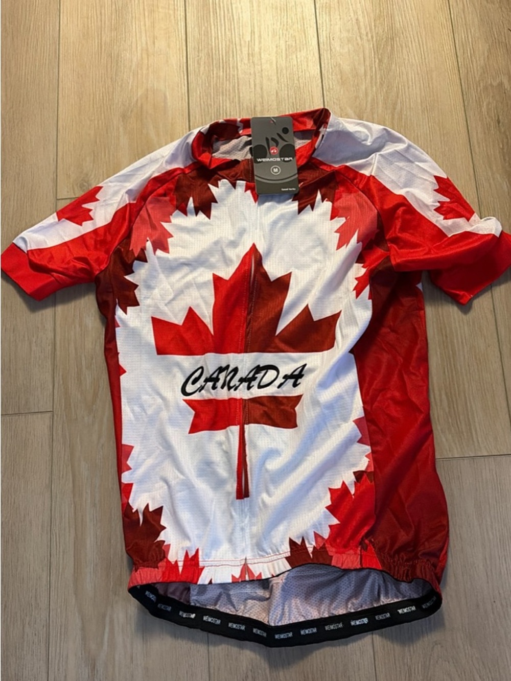 Canada Maple Leaf Cycling Jersey - Red & White